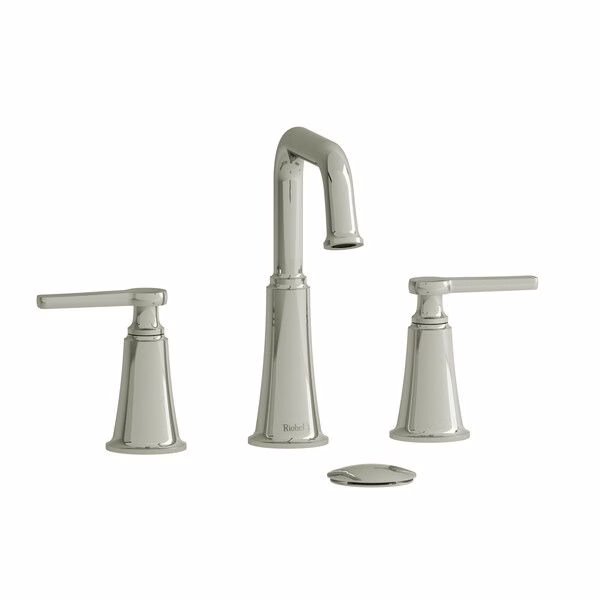 Riobel Momenti MMSQ08JPN Lavatory Faucet 5-1/2" Deck-Mount 3H 8CC WS 1.50 GPM W/2-J Handles Push Nickel