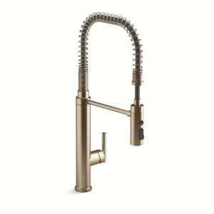 Kohler Purist 24982-BV Kitchen Faucet 8-3/8" Semi-Pro Deck-Mount 1H Pull-Down Spray W/1-Lever Bronze