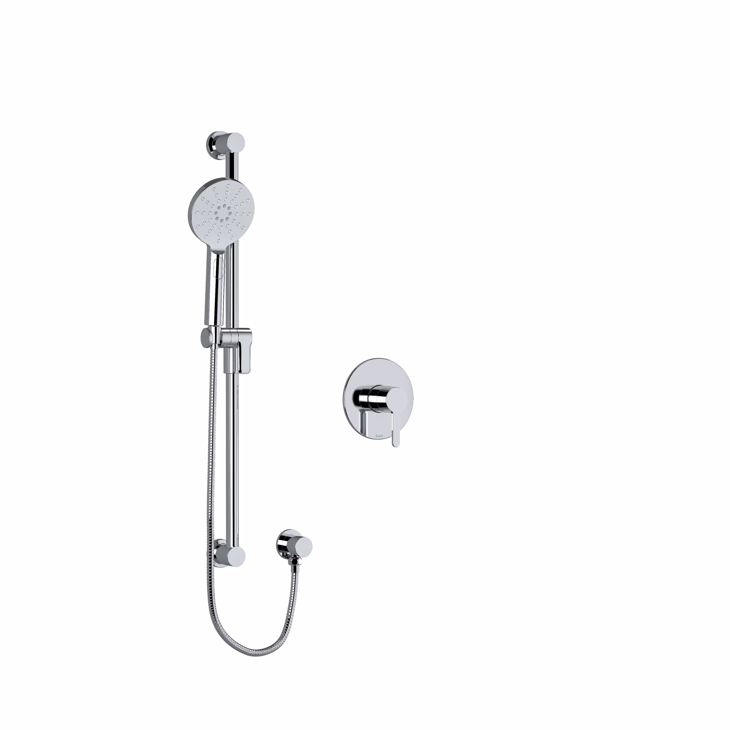 Riobel Nibi NB54C Shower 6" Round Pressure Balance Wall-Mount 60 PSI 5.80 GPM W/1-Lever Chrome