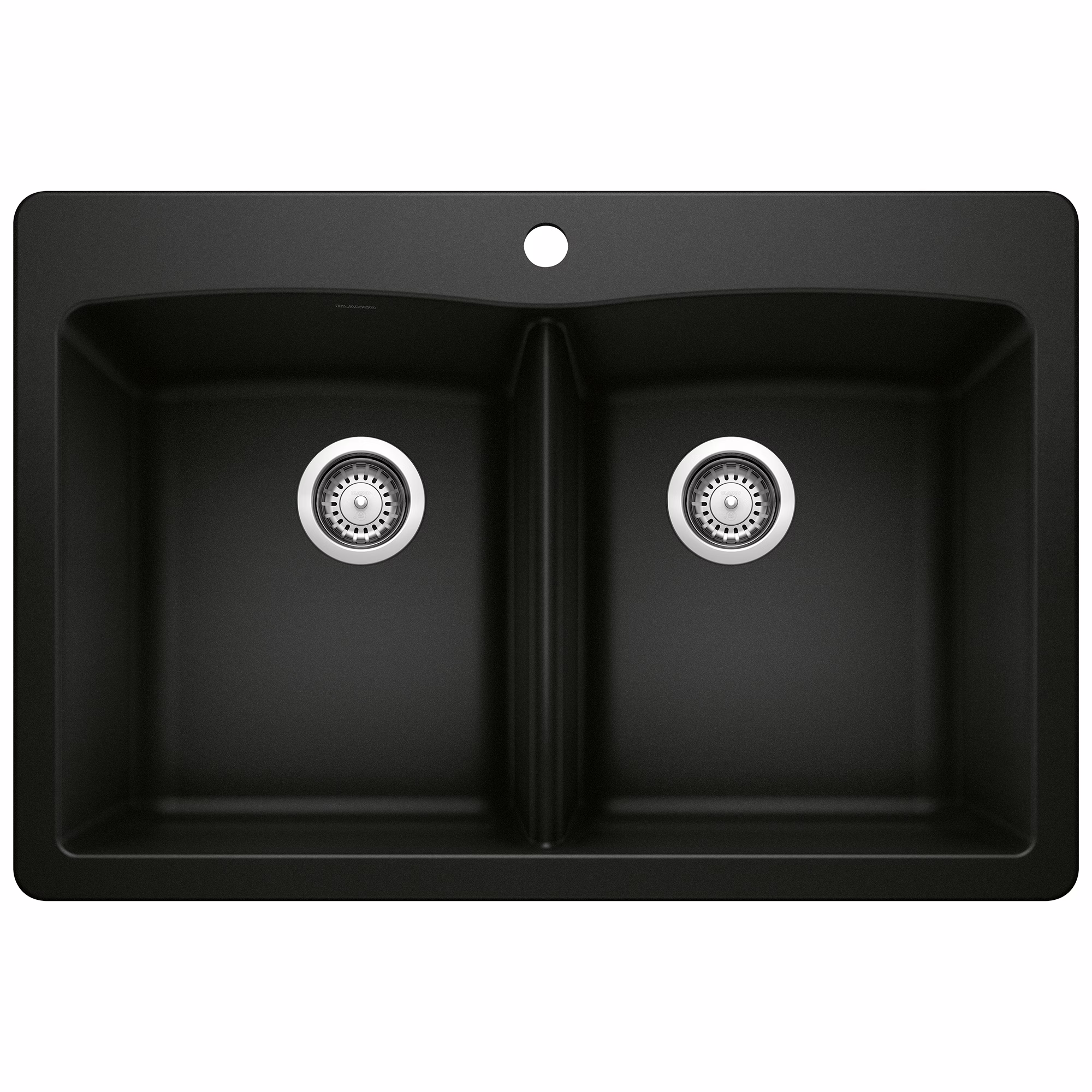 Diamond SILGRANIT 33" 50/50 Double Bowl Dual Mount Kitchen Sink - Coal Black