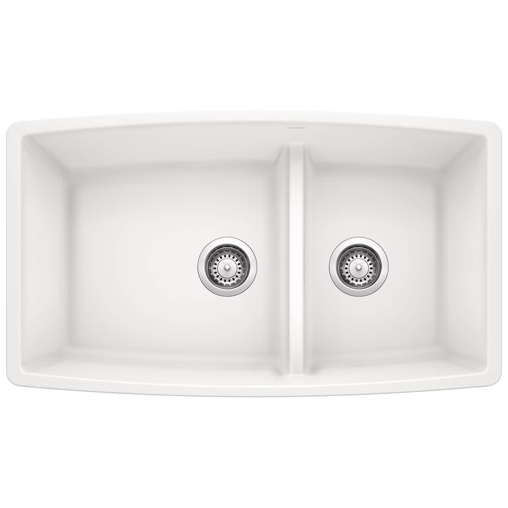 Performa SILGRANIT 33" 60/40 Double Bowl Undermount Kitchen Sink with Low Divide - White