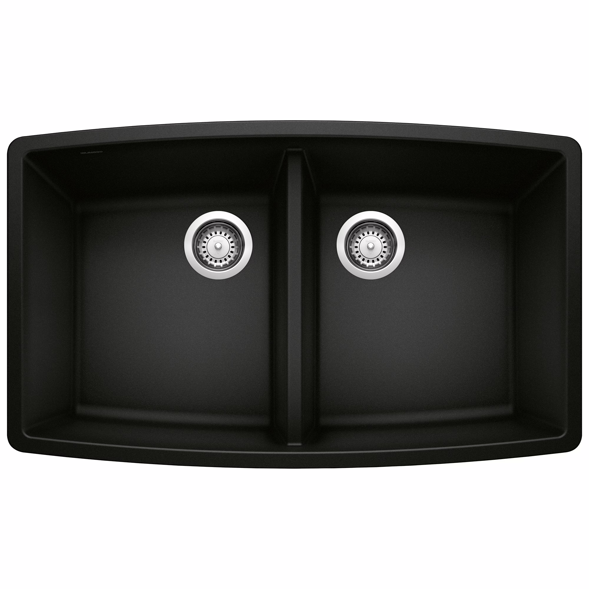 Performa SILGRANIT 33" 50/50 Double Bowl Undermount Kitchen Sink - Coal Black
