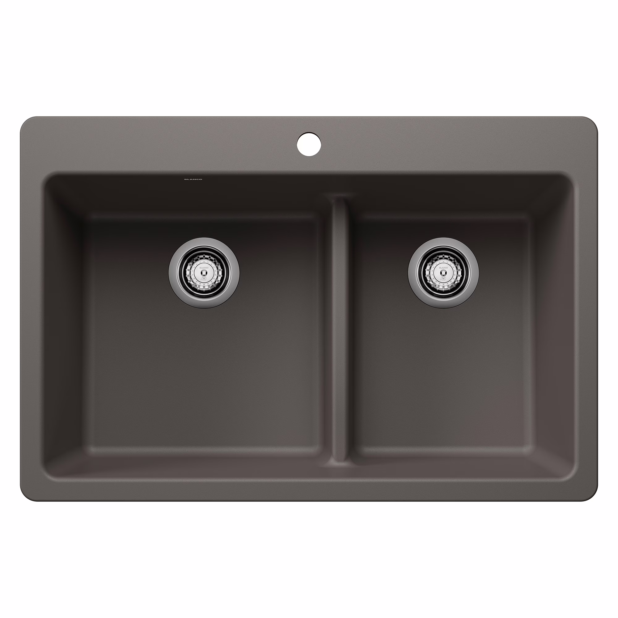Liven SILGRANIT 33" 60/40 Double Bowl Dual Mount Kitchen Sink with Low Divide - Volcano Gray