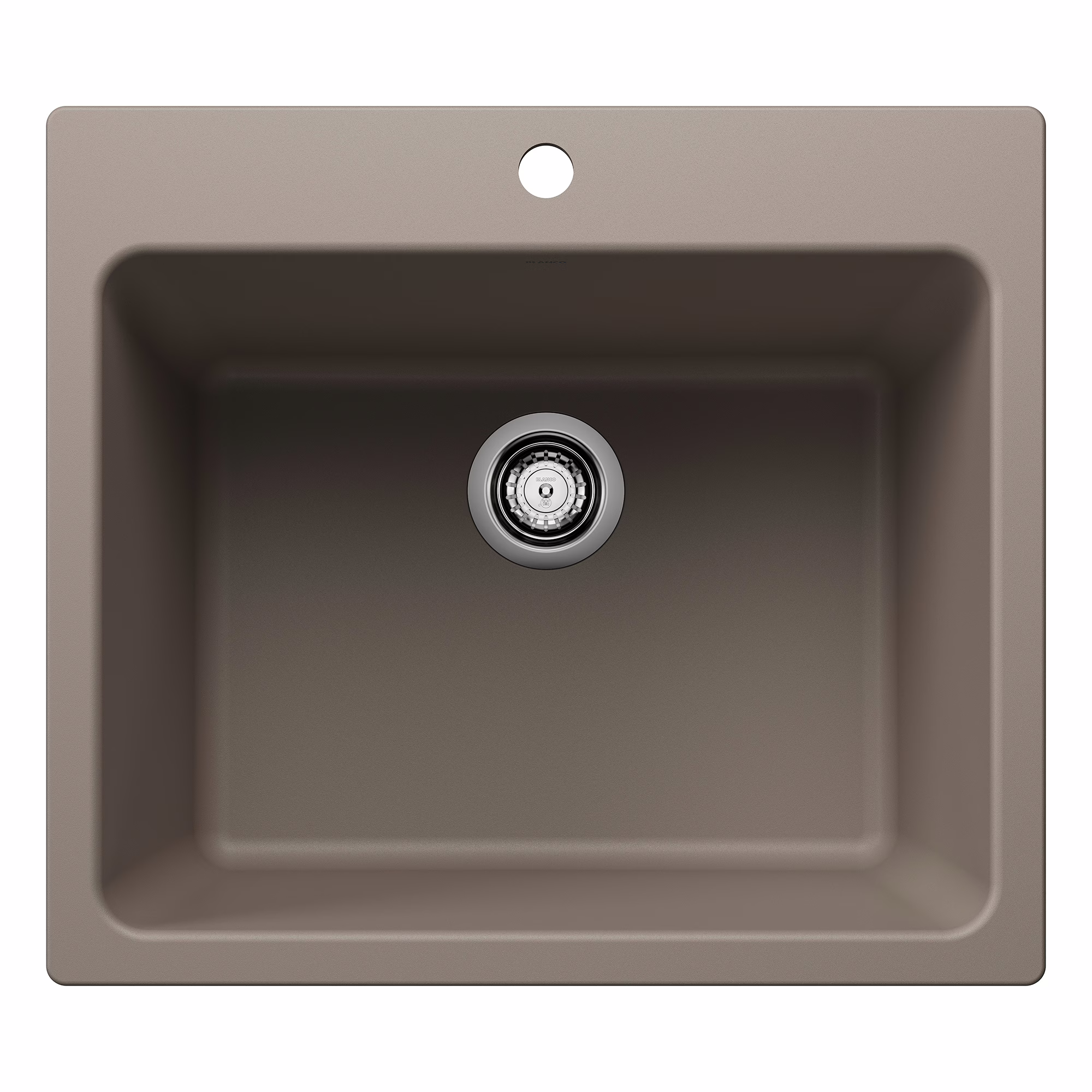 Liven SILGRANIT 25" Single Bowl Dual Mount Laundry Sink - Truffle