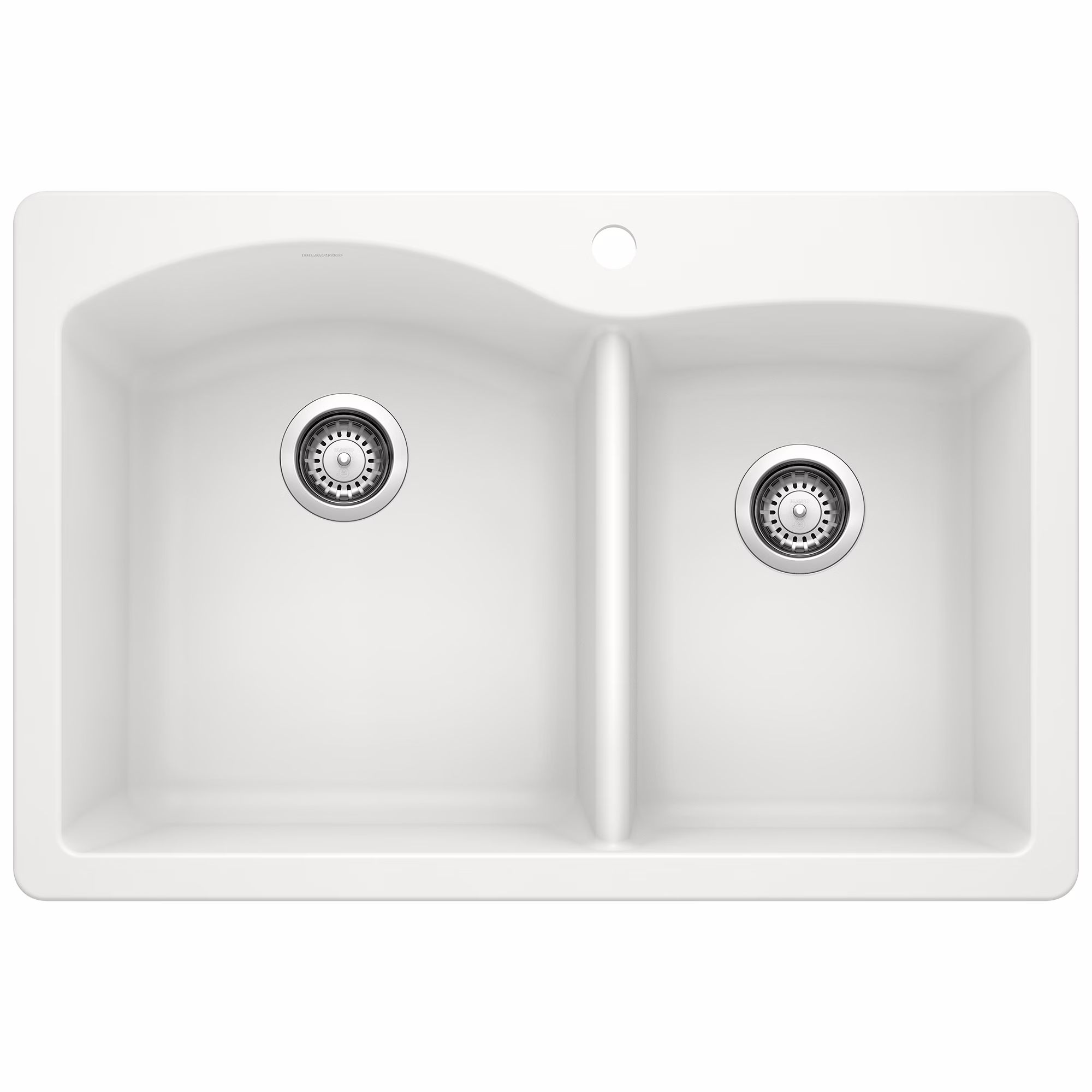 Diamond SILGRANIT 33" 60/40 Double Bowl Dual Mount Kitchen Sink - White