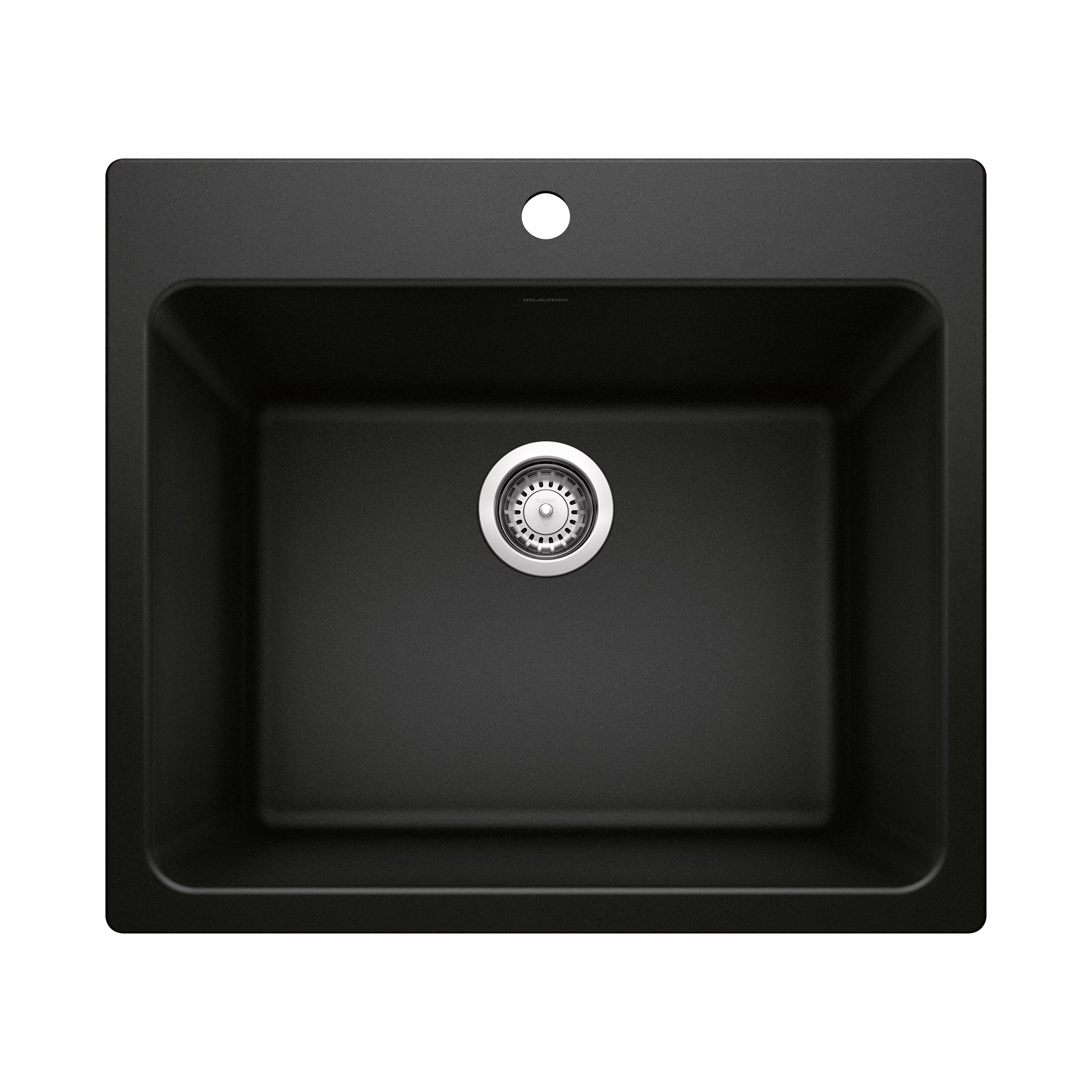 Liven SILGRANIT 25" Single Bowl Dual Mount Laundry Sink - Coal Black