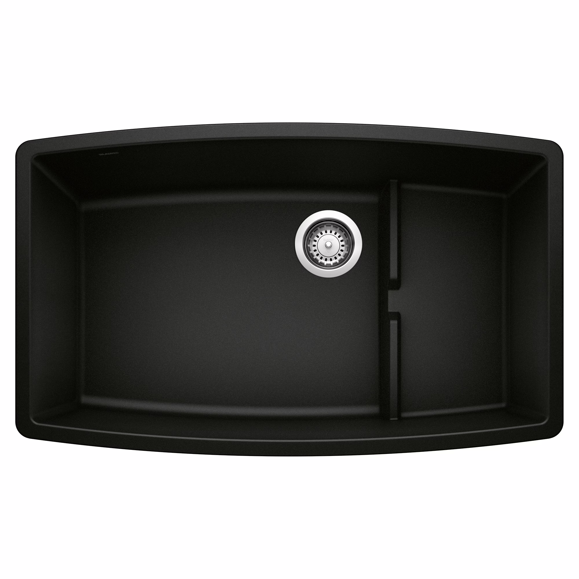 Performa Cascade SILGRANIT 32" Single Bowl Undermount Kitchen Sink with Colander - Coal Black