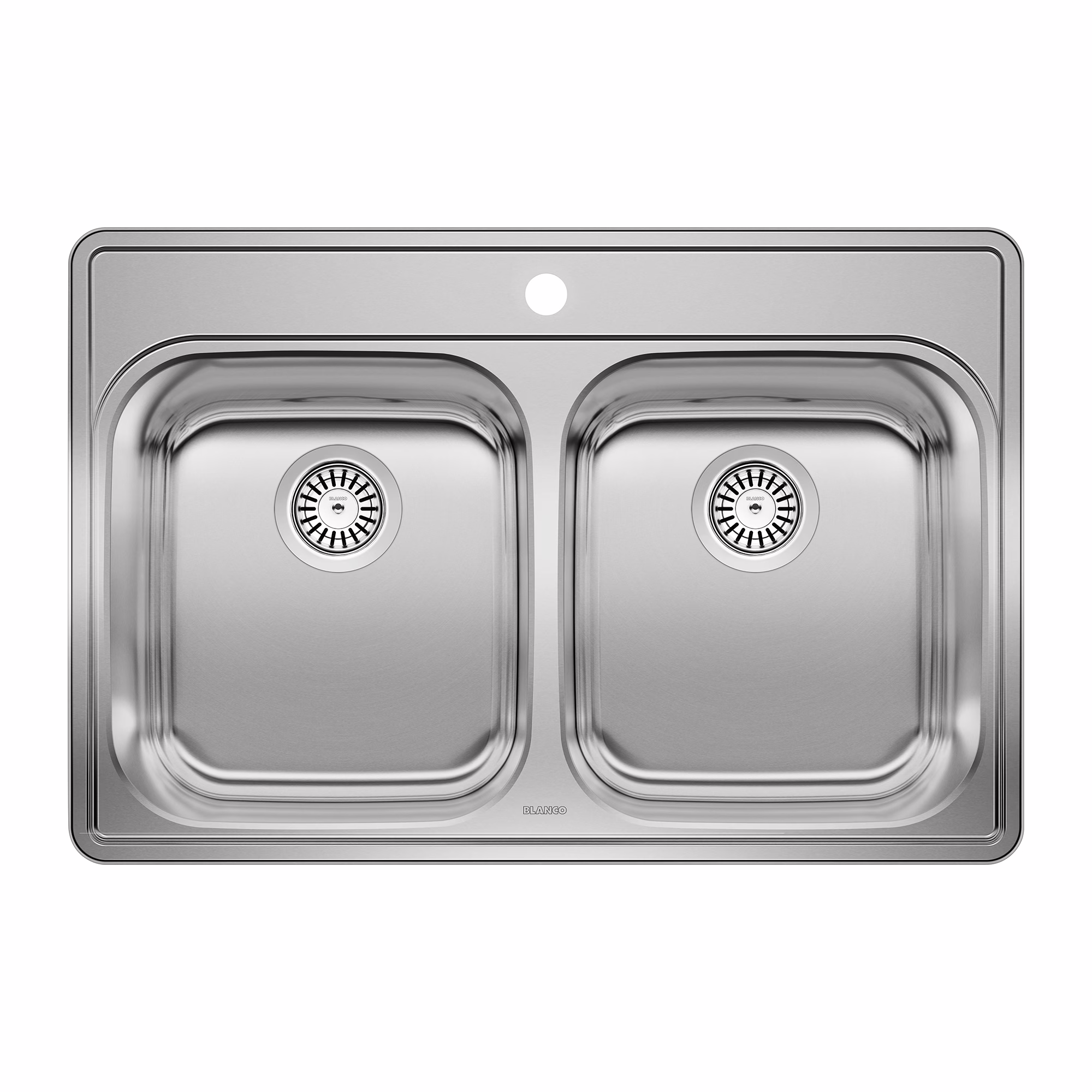 Essential 31" 50/50 Double Bowl Drop-In Stainless Steel Kitchen Sink - 1 Hole