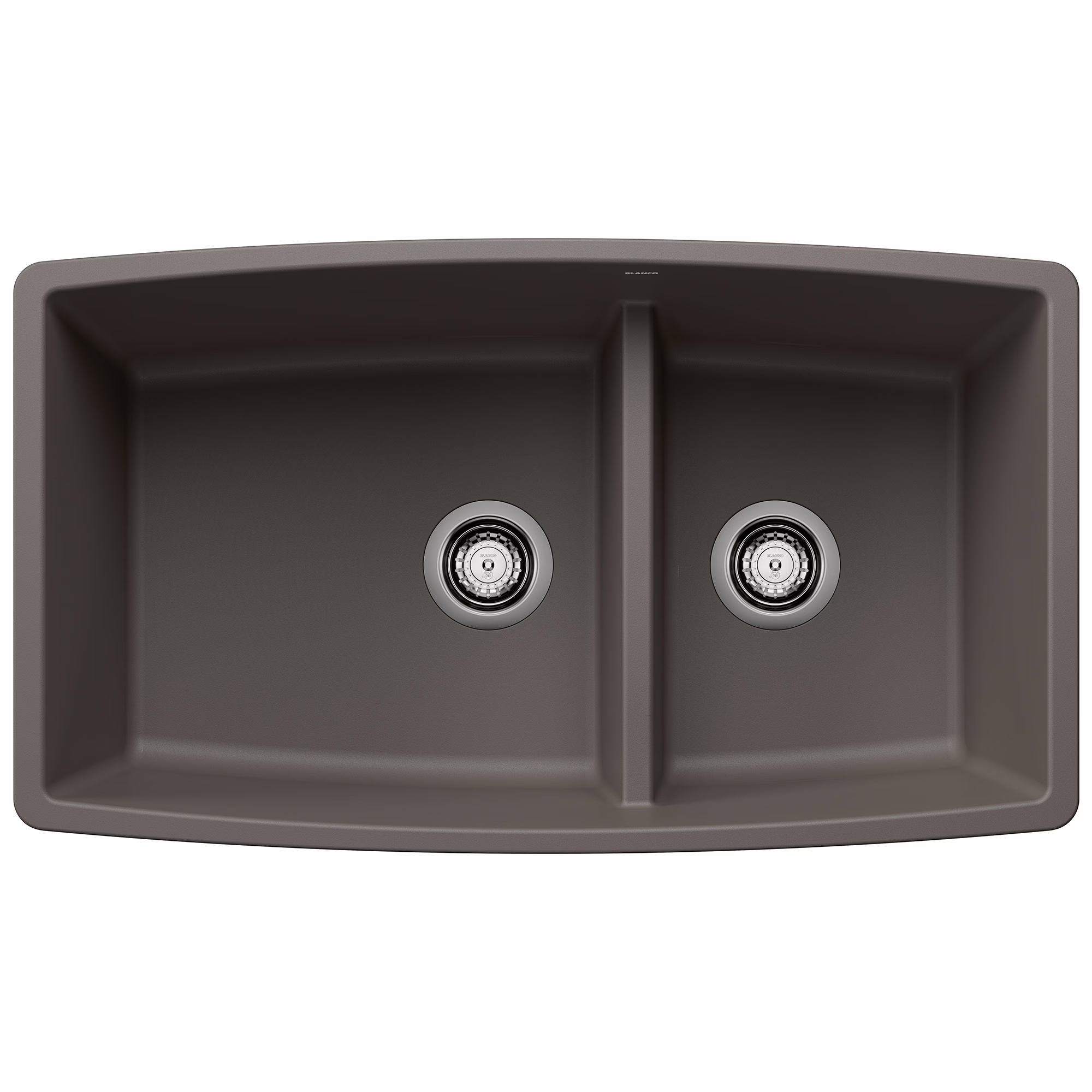 Performa SILGRANIT 33" 60/40 Double Bowl Undermount Kitchen Sink with Low Divide - Volcano Gray