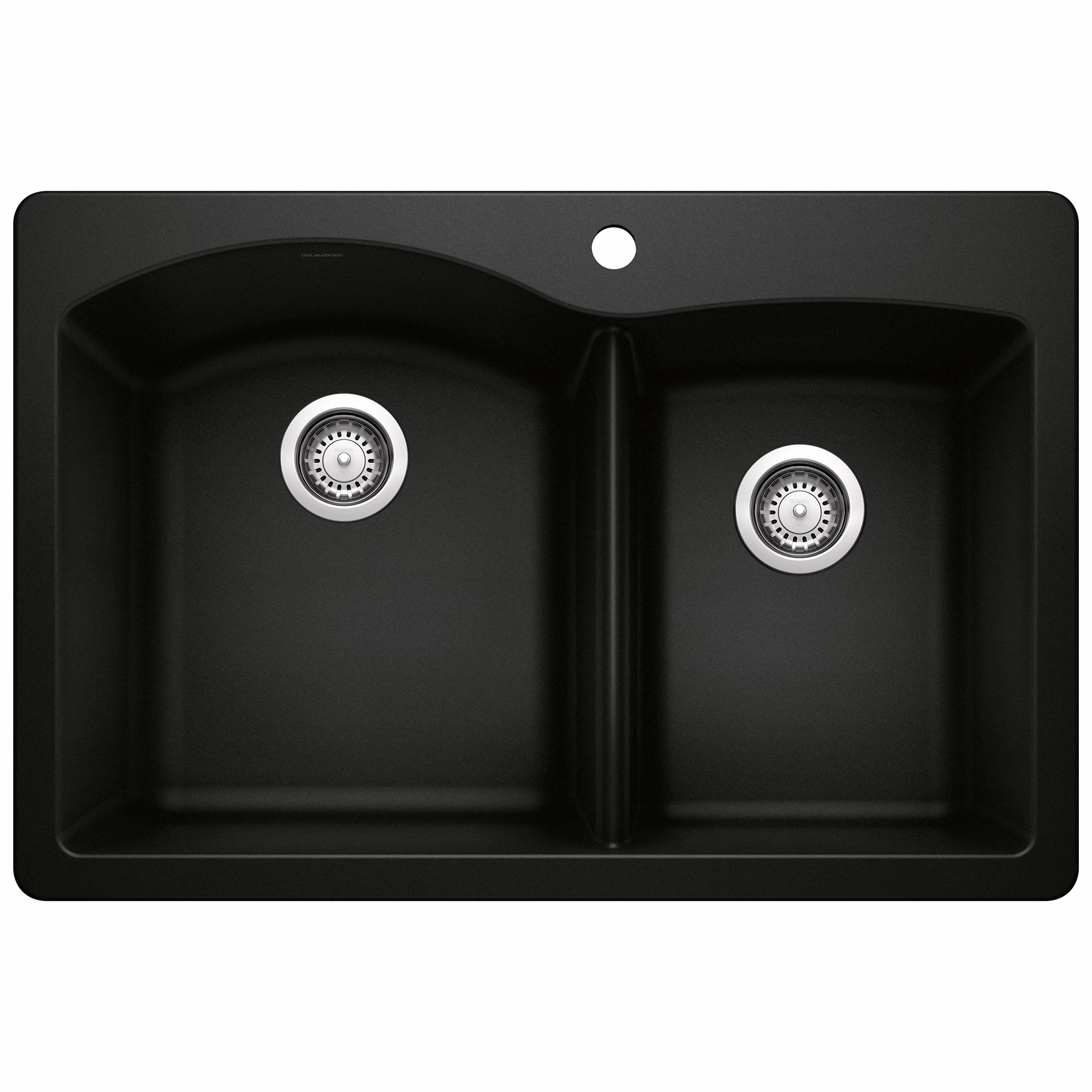 Diamond SILGRANIT 33" 60/40 Double Bowl Dual Mount Kitchen Sink - Coal Black