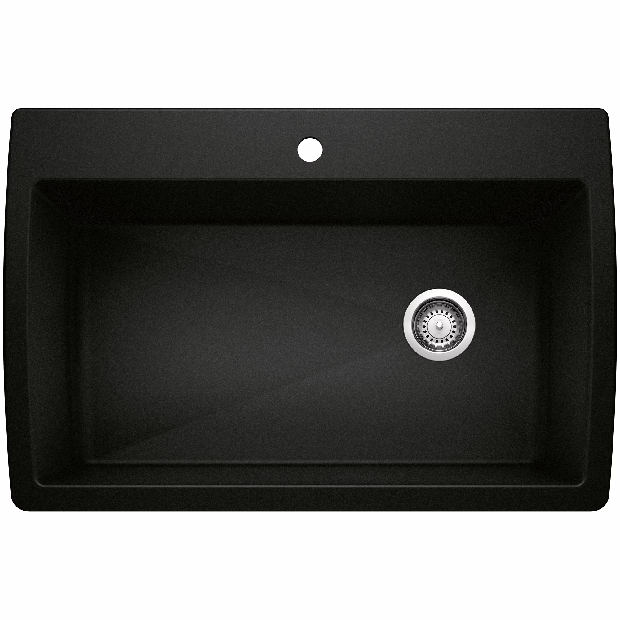 Diamond SILGRANIT 33.5" Super Single Dual Mount Kitchen Sink - Coal Black