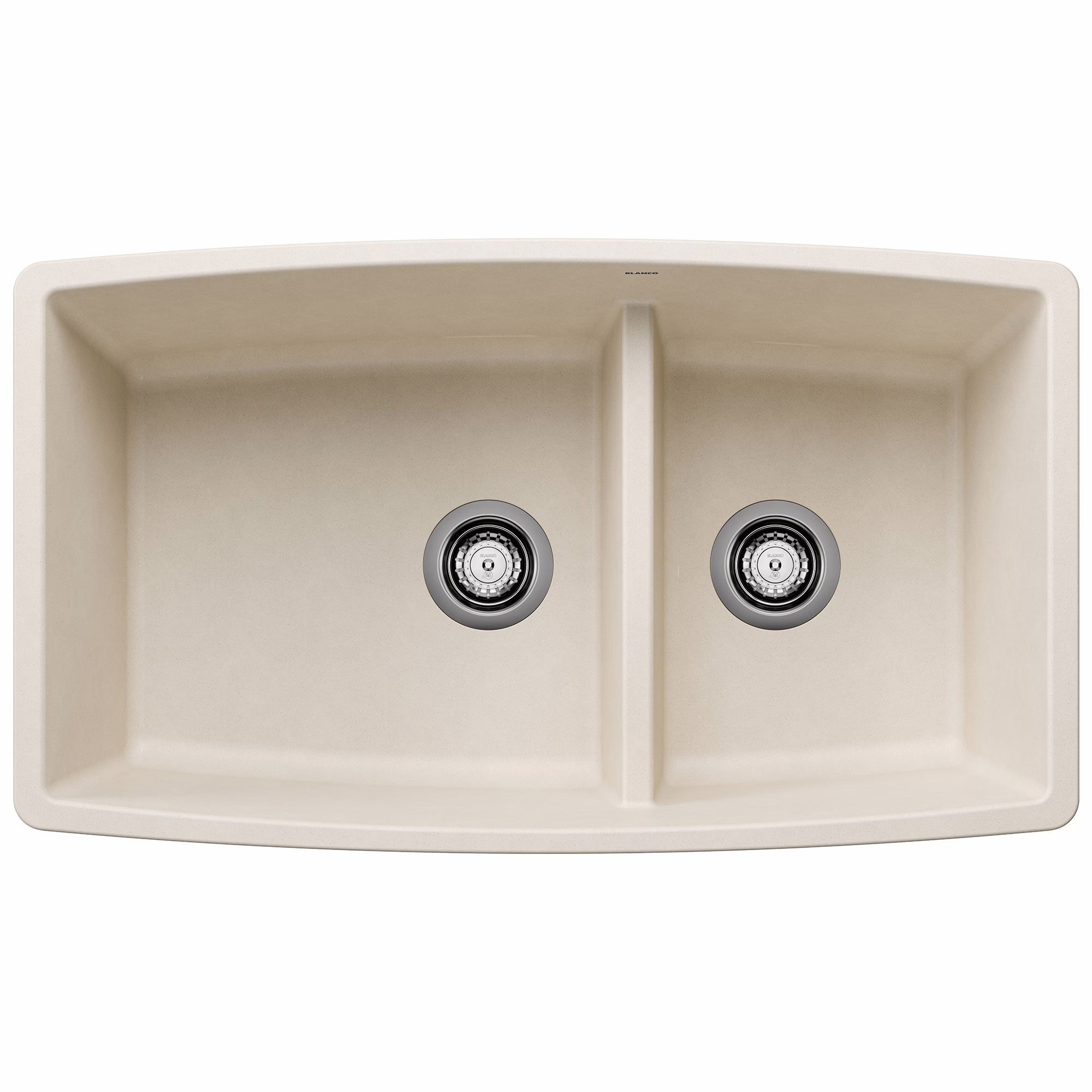 Performa SILGRANIT 33" 60/40 Double Bowl Undermount Kitchen Sink with Low Divide - Soft White