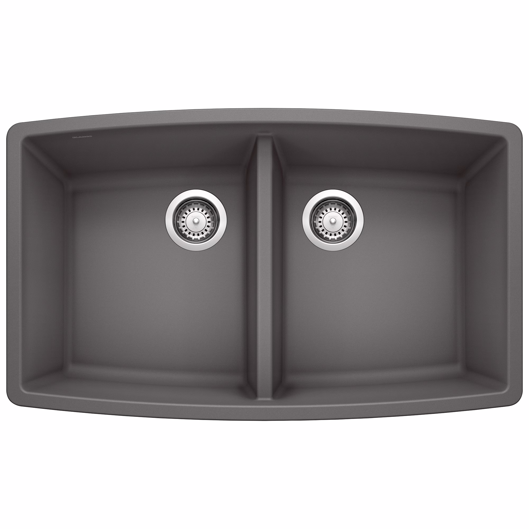 Performa SILGRANIT 33" 50/50 Double Bowl Undermount Kitchen Sink - Cinder