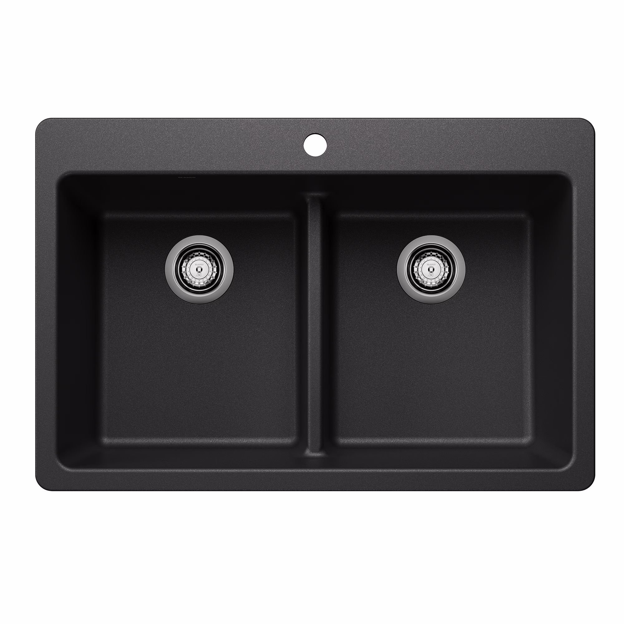 Liven SILGRANIT 33" 50/50 Double Bowl Dual Mount Kitchen Sink with Low Divide - Anthracite