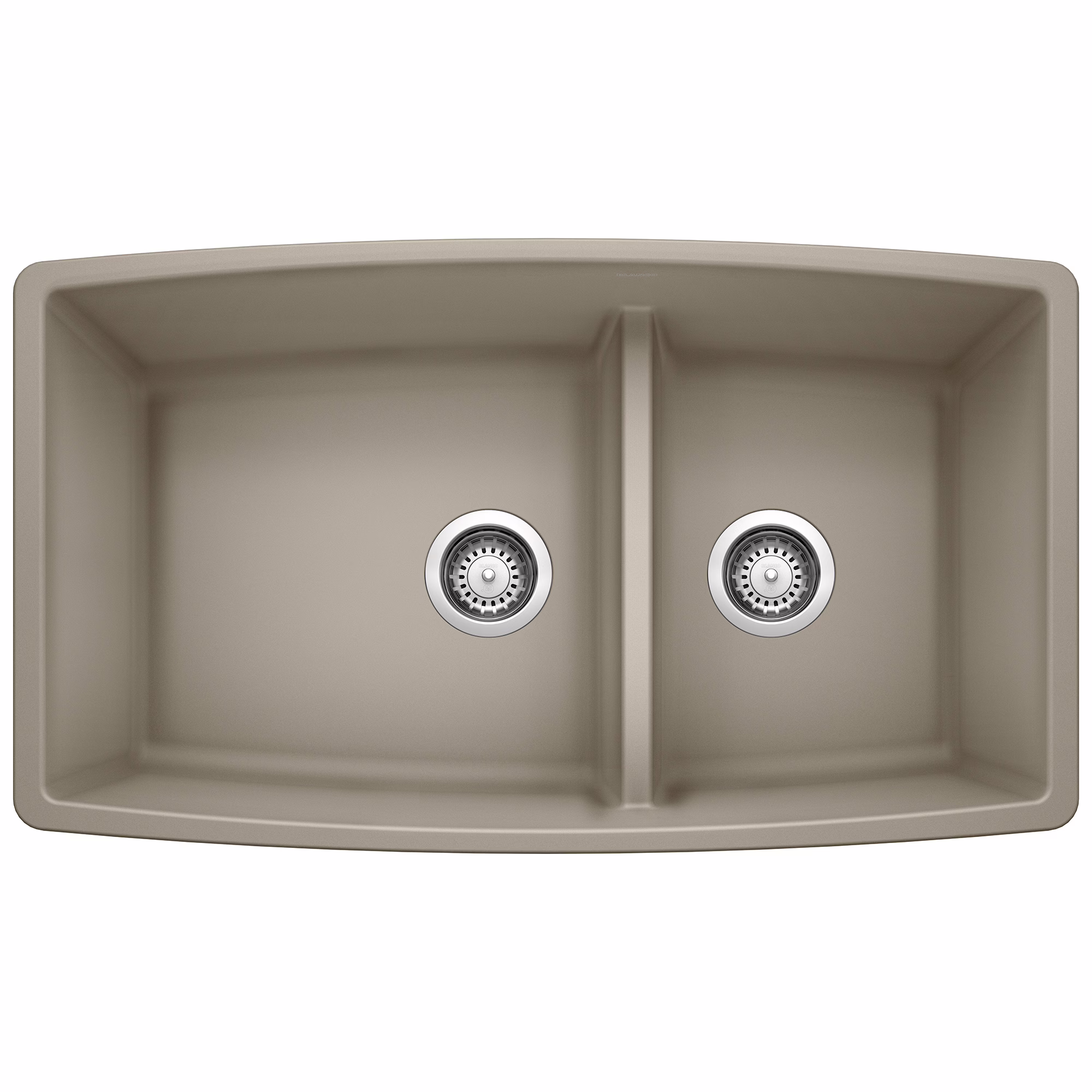 Performa SILGRANIT 33" 60/40 Double Bowl Undermount Kitchen Sink with Low Divide - Truffle