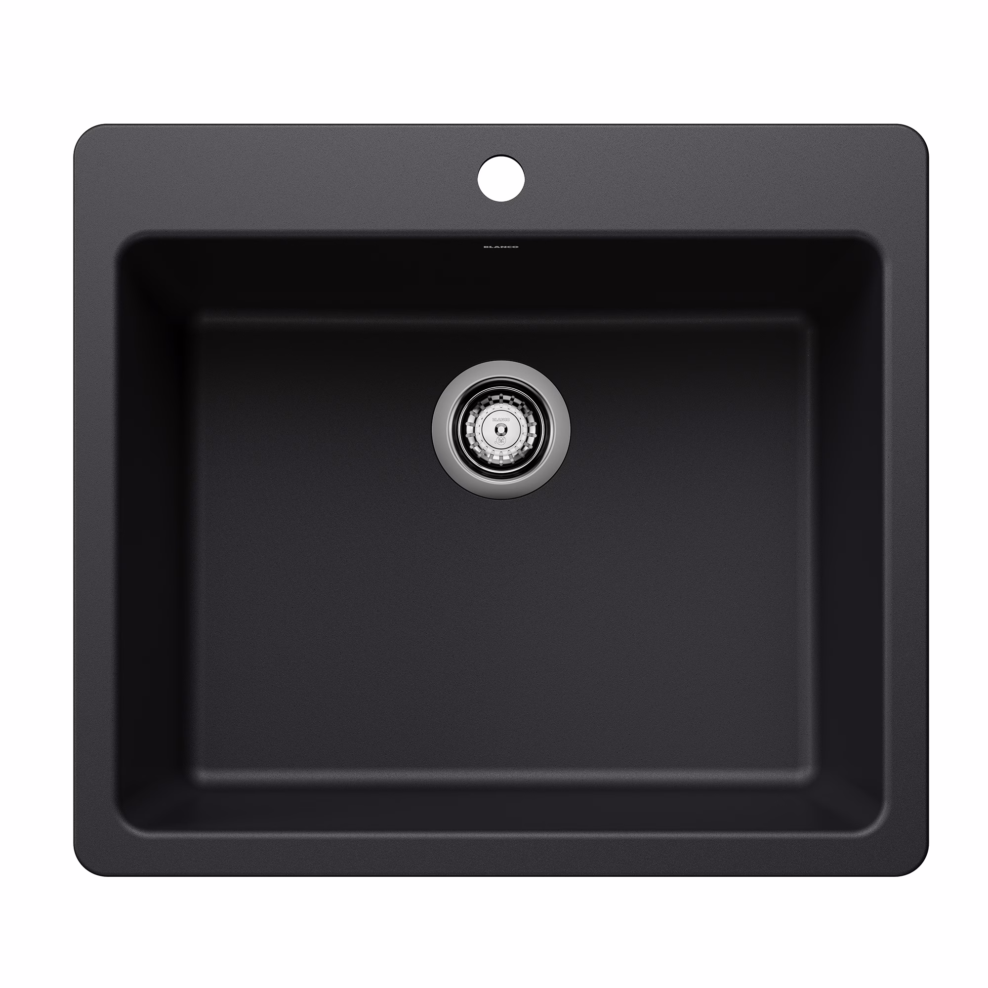 Liven SILGRANIT 25" Single Bowl Dual Mount Kitchen Sink - Coal Black