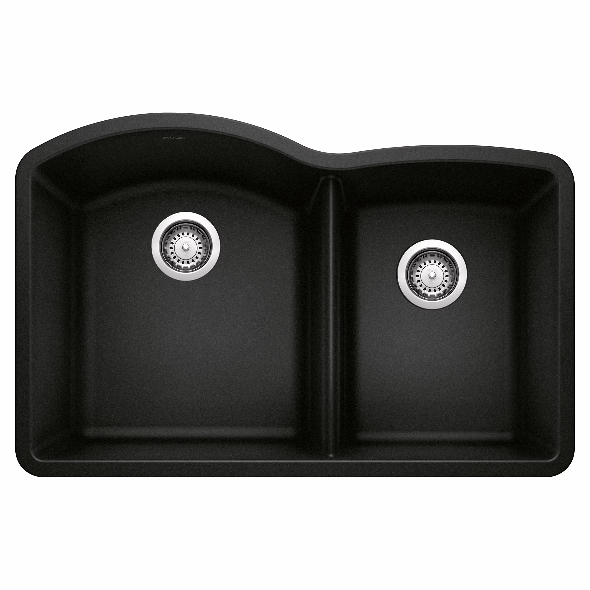 Diamond SILGRANIT 32" 60/40 Double Bowl Undermount Kitchen Sink - Coal Black