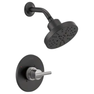 Delta Matte Black / Polished Chrome Nicoli® Shower Trim