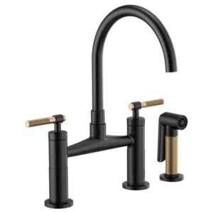 Brizo Matte Black/Luxe Gold Litze Widespread