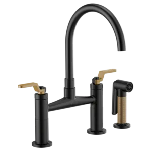 Brizo Matte Black/Luxe Gold Litze Widespread