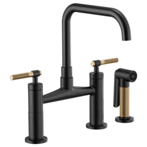 Brizo Matte Black/Luxe Gold Litze Widespread