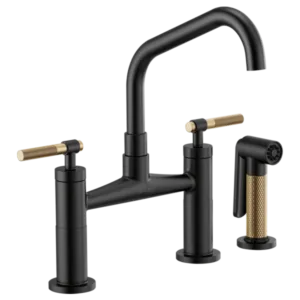 Brizo Matte Black/Luxe Gold Litze Widespread