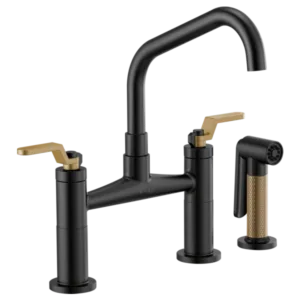 Brizo Matte Black/Luxe Gold Litze Widespread