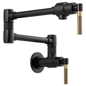 Brizo Matte Black/Luxe Gold Litze Pot Filler Wall-Mount