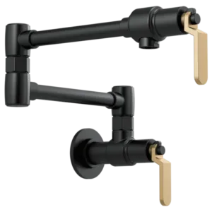 Brizo Matte Black/Luxe Gold Litze Pot Filler Wall-Mount