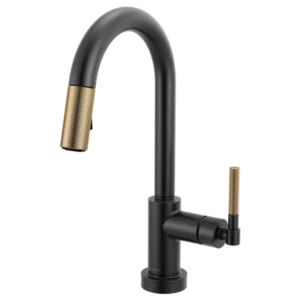 Brizo Matte Black/Luxe Gold Litze Pull-Down Prep