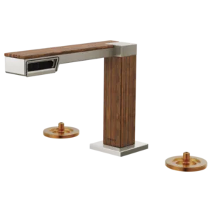 Brizo Luxe Nickel / Teak Wood Frank Lloyd Wright® Widespread