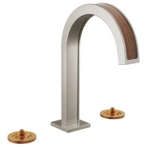 Brizo Luxe Nickel / Teak Wood Frank Lloyd Wright® Widespread