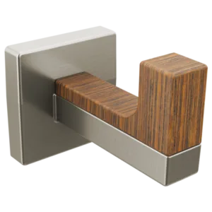 Brizo Luxe Nickel / Teak Wood Frank Lloyd Wright® Robe / Utility Hook