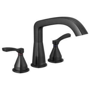 Delta Matte Black Stryke® Deck-Mount without Diverter