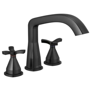 Delta Matte Black Stryke® Deck-Mount without Diverter