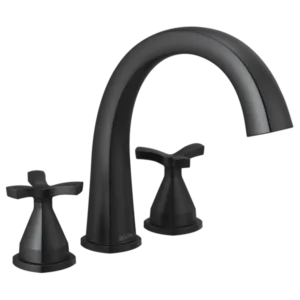 Delta Matte Black Stryke® Deck-Mount without Diverter