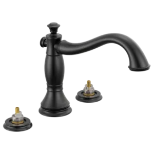 Delta Matte Black Cassidy® Deck-Mount without Diverter