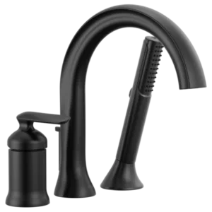 Delta Matte Black Bonacci™ Deck-Mount with Diverter