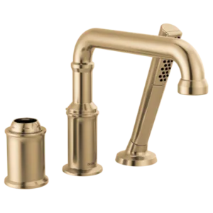 Delta Champagne Bronze Broderick Deck-Mount with Diverter