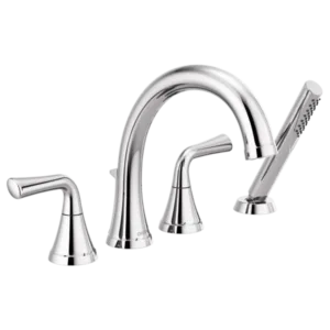 Delta Polished Chrome Kayra® Deck-Mount with Diverter