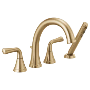 Delta Champagne Bronze Kayra Deck-Mount with Diverter