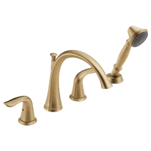 Delta Champagne Bronze Lahara Deck-Mount with Diverter
