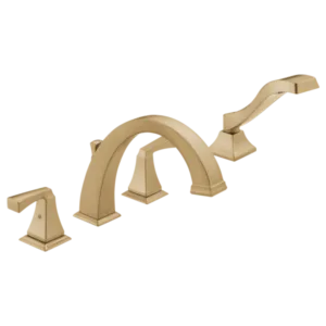 Delta Champagne Bronze Dryden Deck-Mount with Diverter