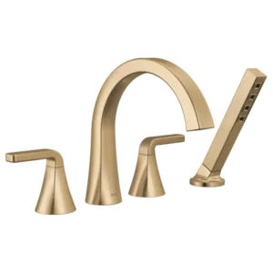 Delta Champagne Bronze Lineax Deck-Mount with Diverter