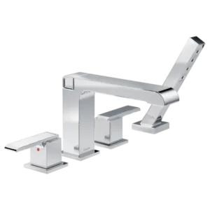 Delta Polished Chrome Ara® Deck-Mount with Diverter