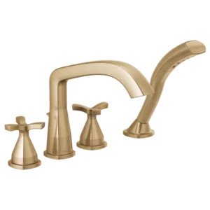 Delta  Champagne Bronze Stryke Deck-Mount with Diverter