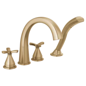 Delta  Champagne Bronze Stryke Deck-Mount with Diverter