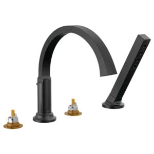 Delta Matte Black Tetra™ Deck-Mount with Diverter