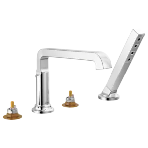 Delta  Polished Chrome Tetra™ Deck-Mount with Diverter