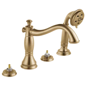 Delta Champagne Bronze Cassidy Deck-Mount with Diverter